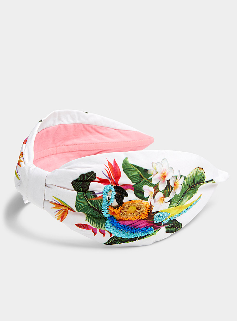 NamJosh Assorte white Multicolour parrot headband for women