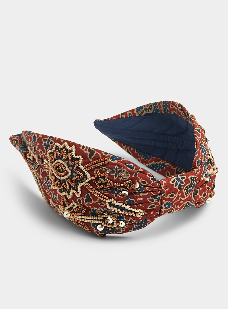 NamJosh Patterned Brown Mini-flower headband for women