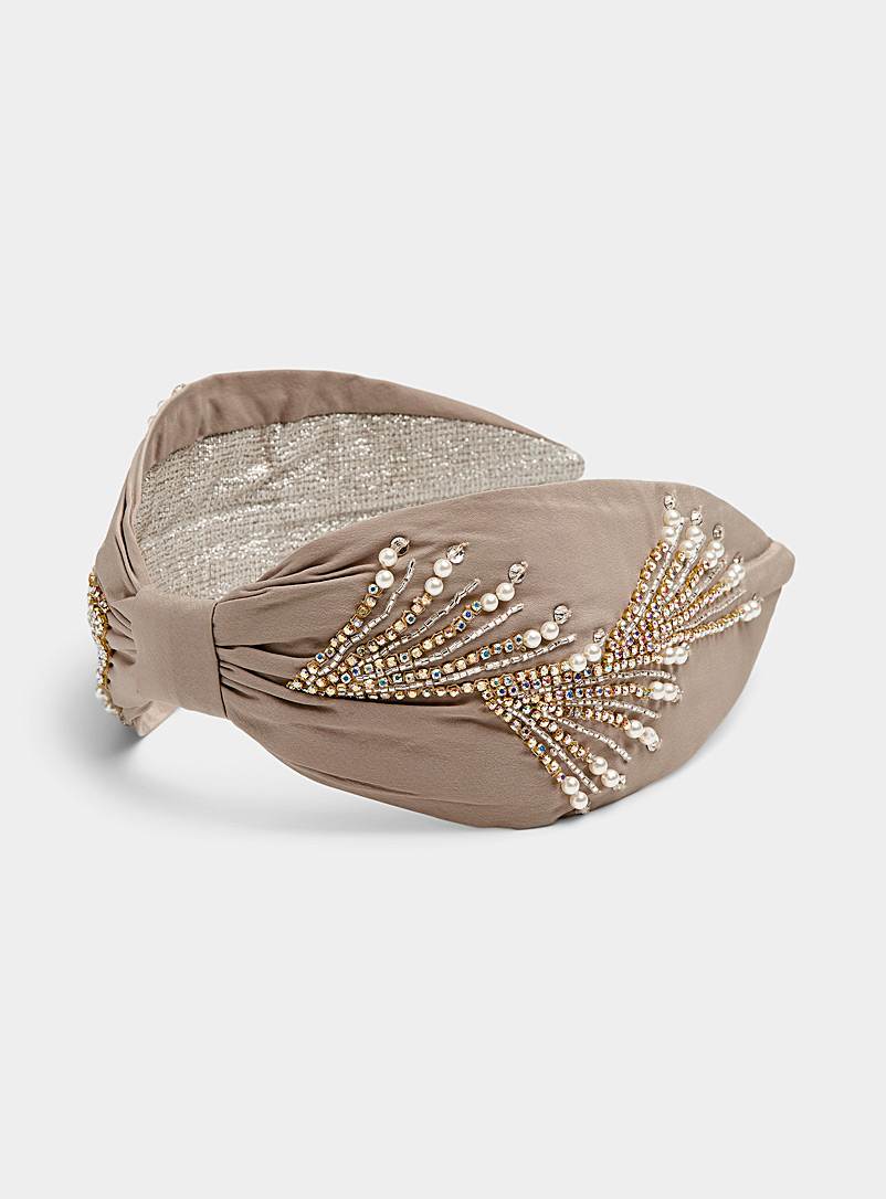 NamJosh Light Grey Art Deco headband for women