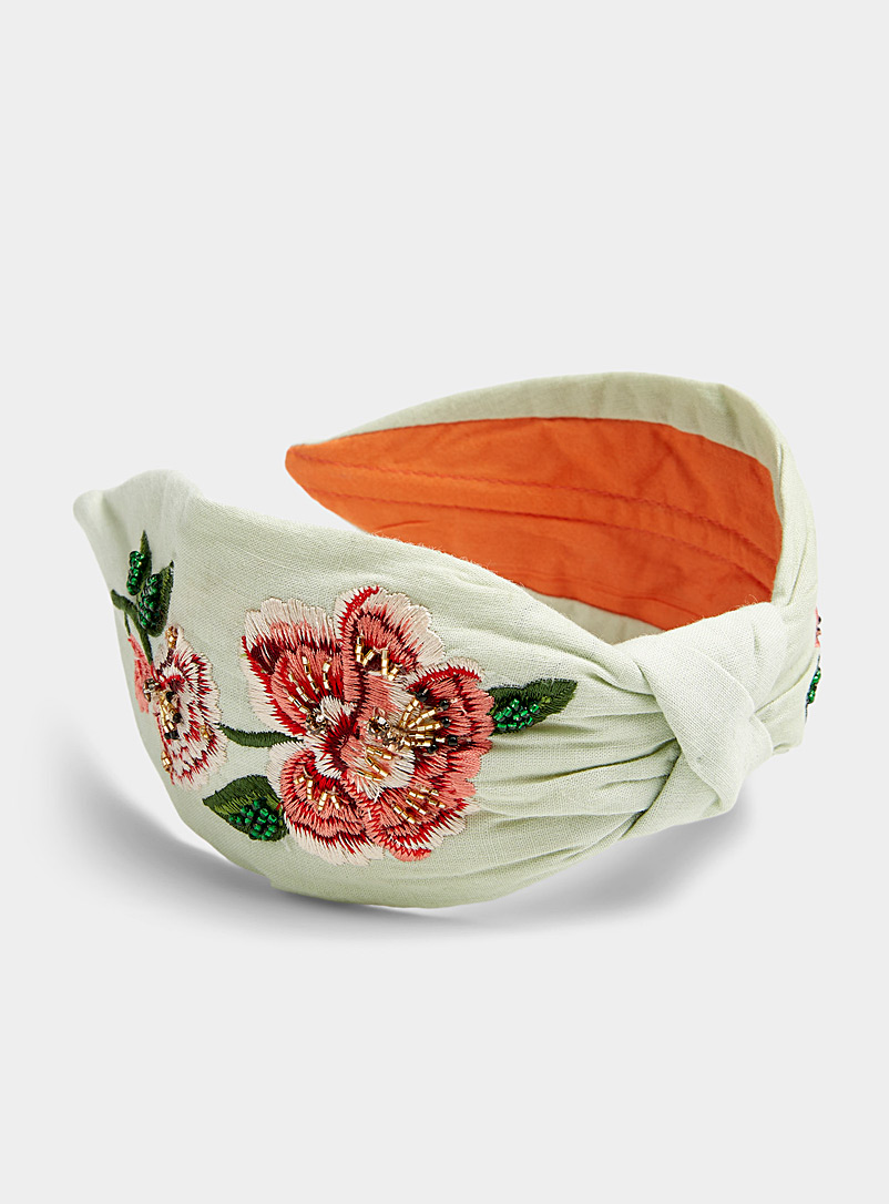 NamJosh Assorted light green  Reddish flower headband for women