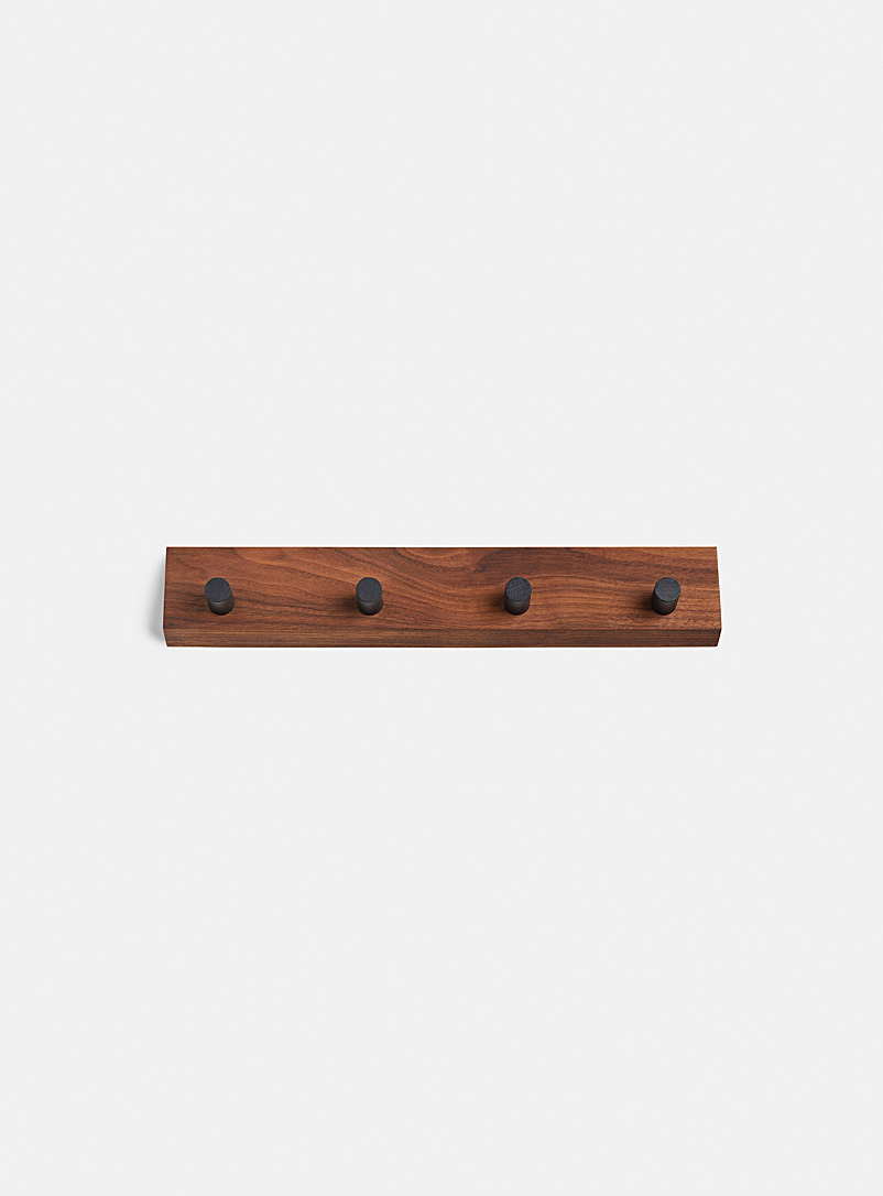MARdiROS Walnut Pyramid four peg hook wall rack