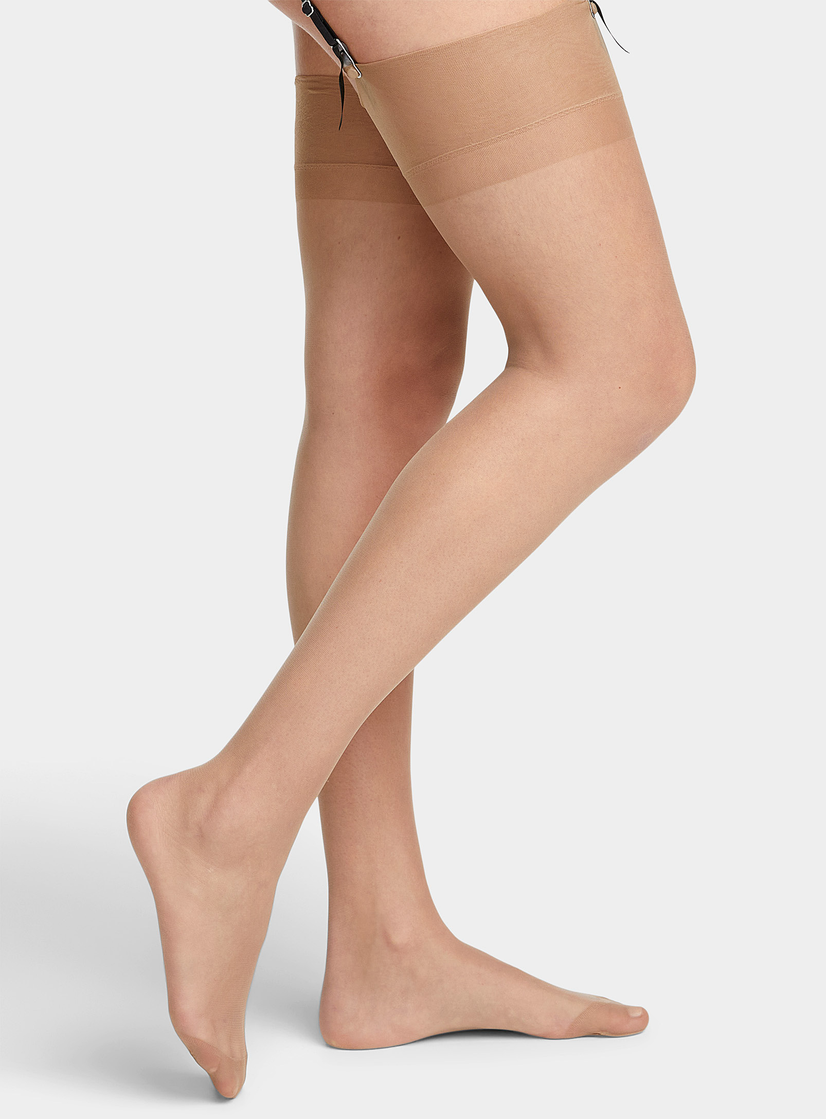 Bluebella Sheer Garter Stockings In Tan