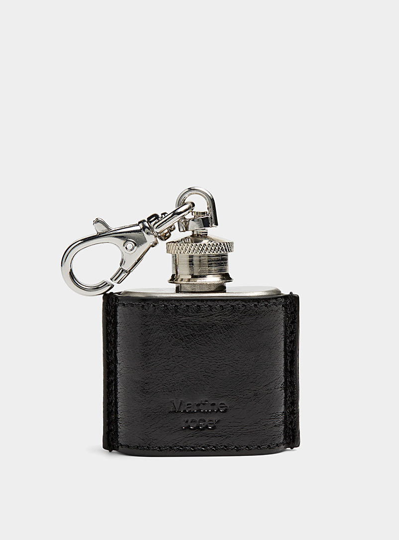 Martine Rose Black Mini flask key chain for men