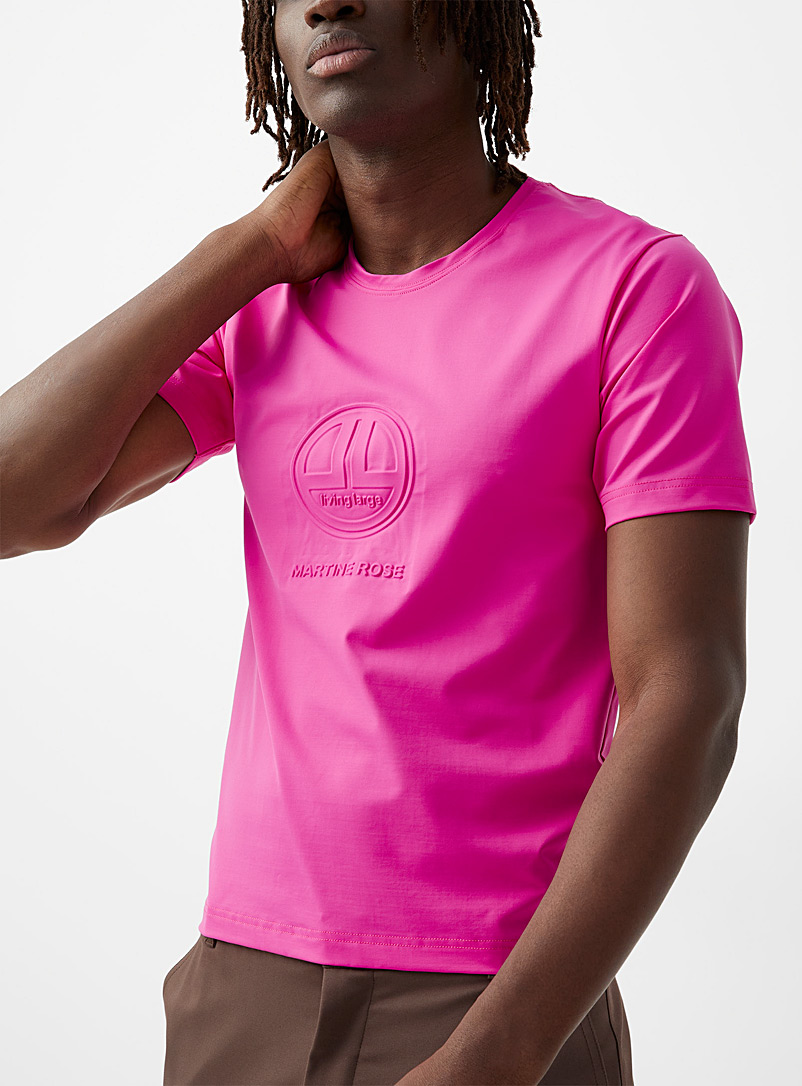 Martine Rose Pink Embossed logo T-shirt for men