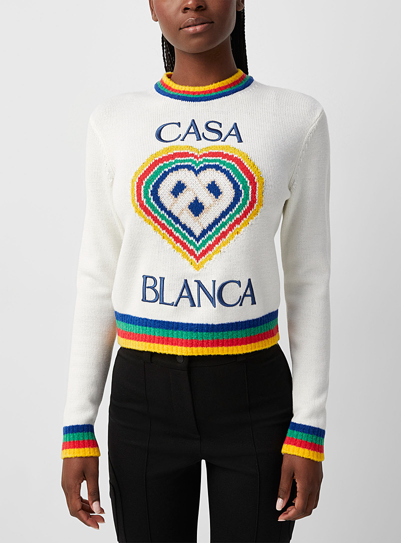 Casablanca White Heart monogram sweater for women