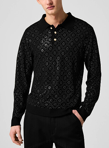 Le polo pur m&eacute;rinos monogramme scintillant