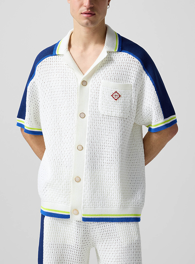 La chemise tricot crochet bordures rayées | Casablanca | Magasinez les ...
