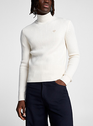 CASABLANCA Luxury Sweater Man White Sweater 3 D Monogram