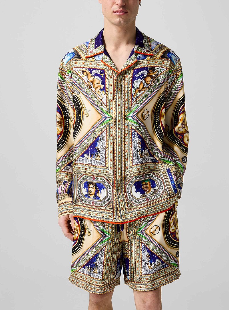 La chemise cabana pure soie Plafond orné de musique | Casablanca ...