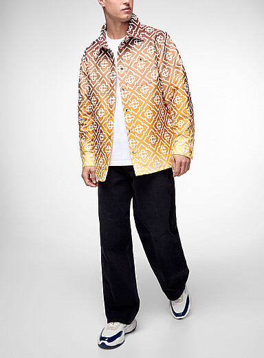 Casablanca Brown Shade terry jacquard overshirt for men