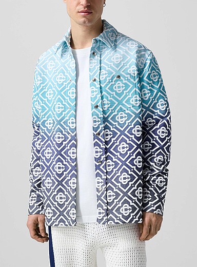 La surchemise d&eacute;grad&eacute;e jacquard ratin&eacute;