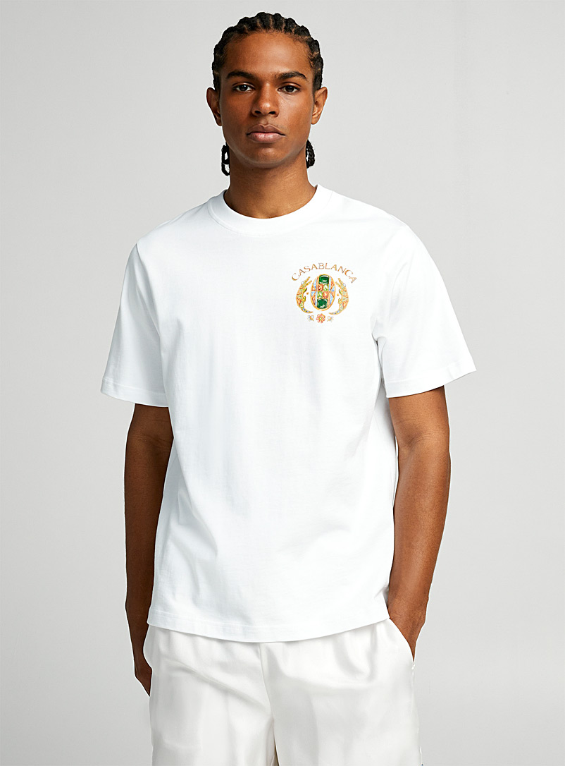 Casablanca: Le t-shirt Tennis Club imprimé Joyaux d'Afrique Blanc pour homme