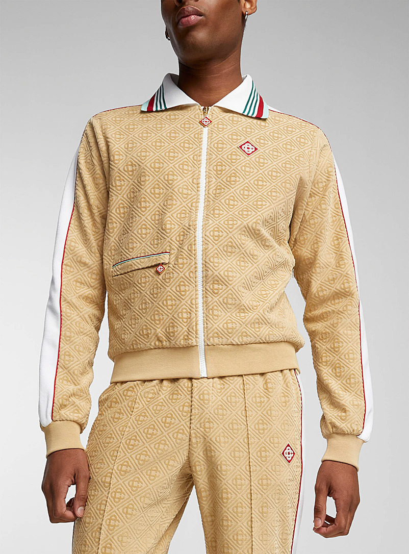 Casablanca Brown Monogrammed velvet jacket for men