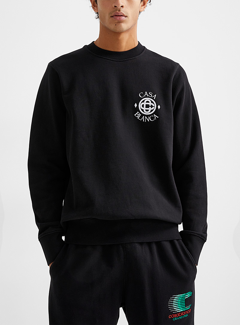 Casablanca Black Embroidered logo sweatshirt for men