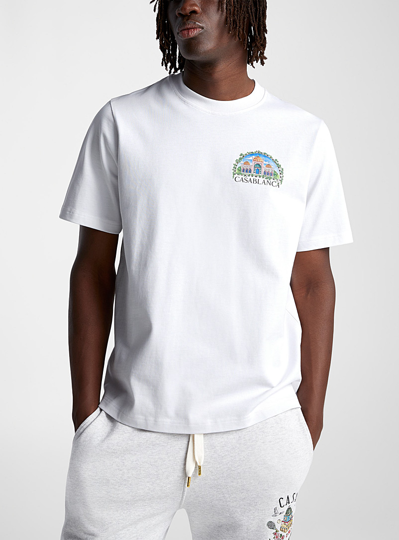 Casablanca White Vue de Damas T-shirt for men