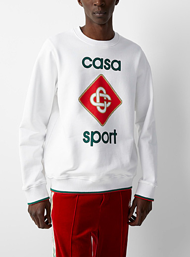 Casablanca: Le sweat logo Casa Sport Blanc pour homme