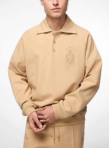 Casablanca: Le polo sable broderie Egypte Beige pour homme