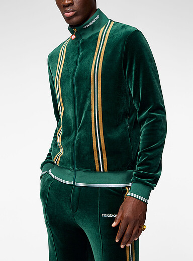 Casablanca: La veste <i>track</i> velours Vert pour homme