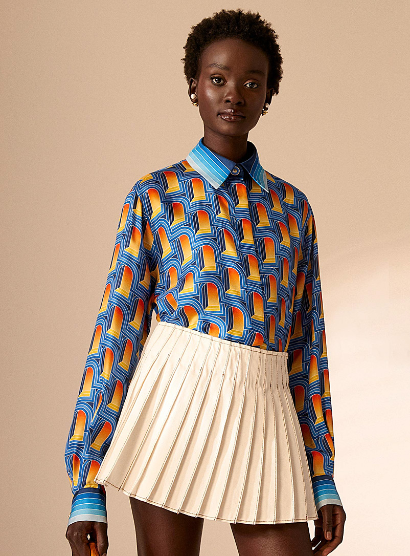 Casablanca: La chemise pure soie arches géométriques Assorti pour femme