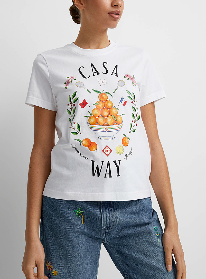 Casablanca: Le t-shirt Casa Way Blanc pour femme