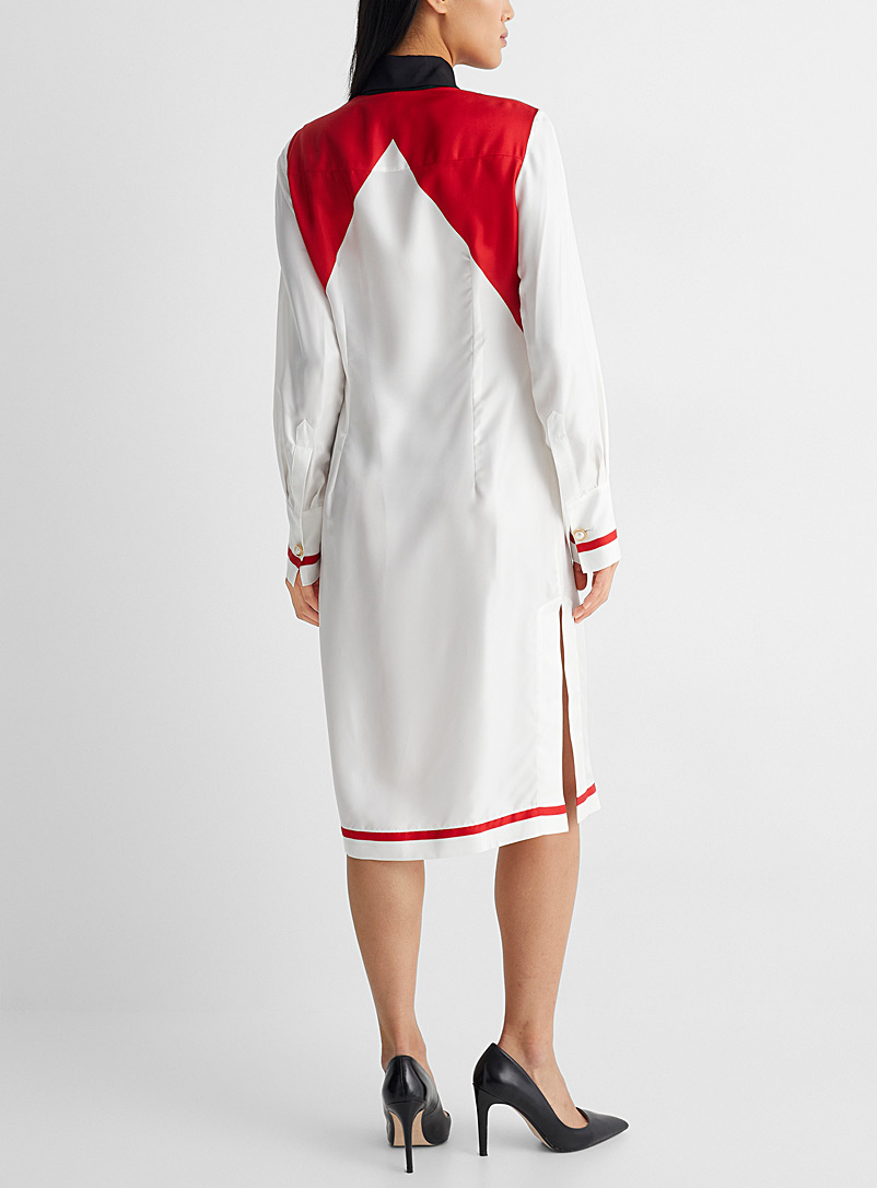Casablanca Patterned White Signature silk shirt dress for women