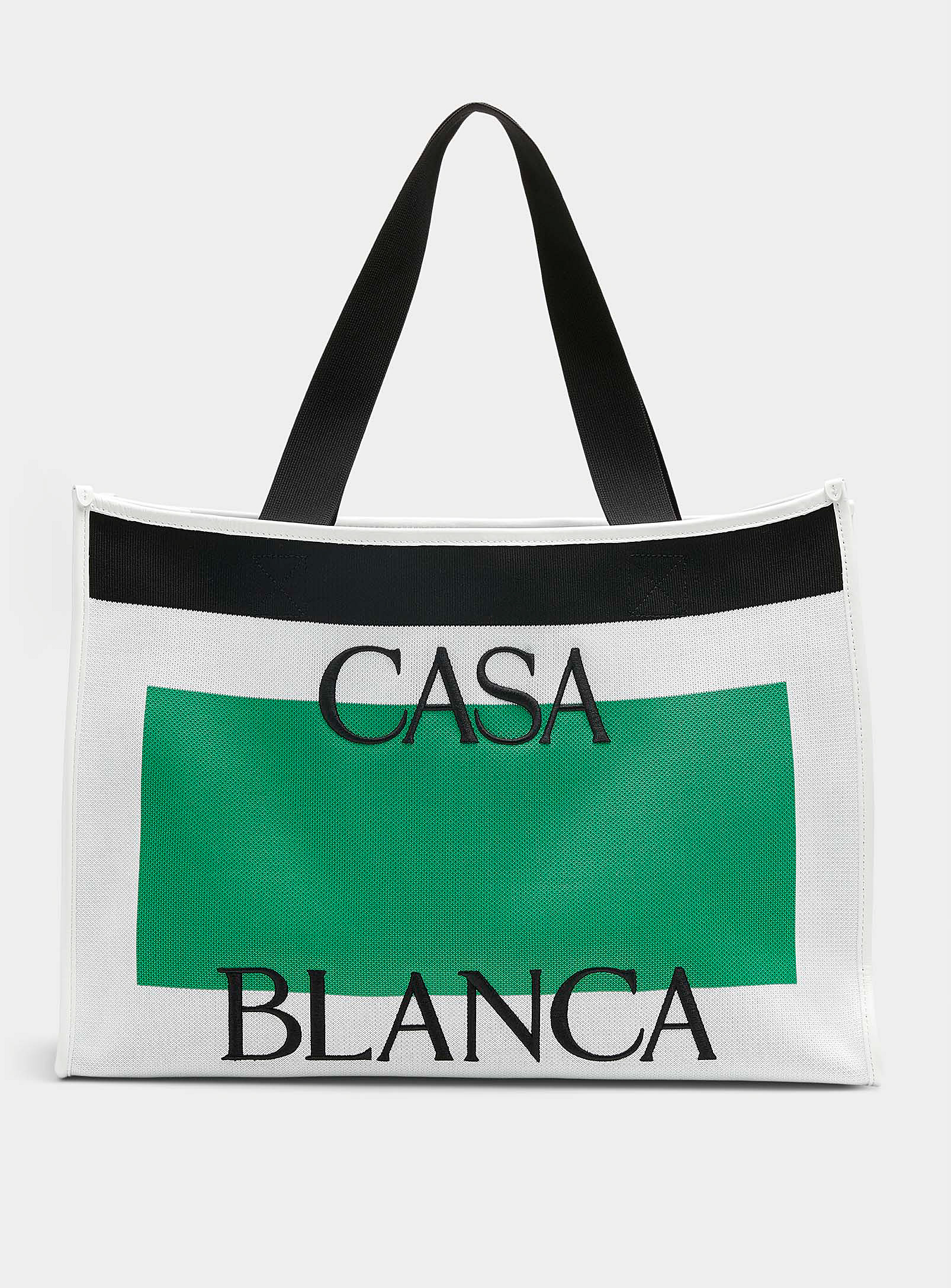 Casablanca Shopper Knit Bag In Patterned White
