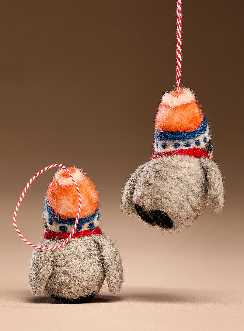 Penguin fair trade ornaments Set of 2 Christmas Collection