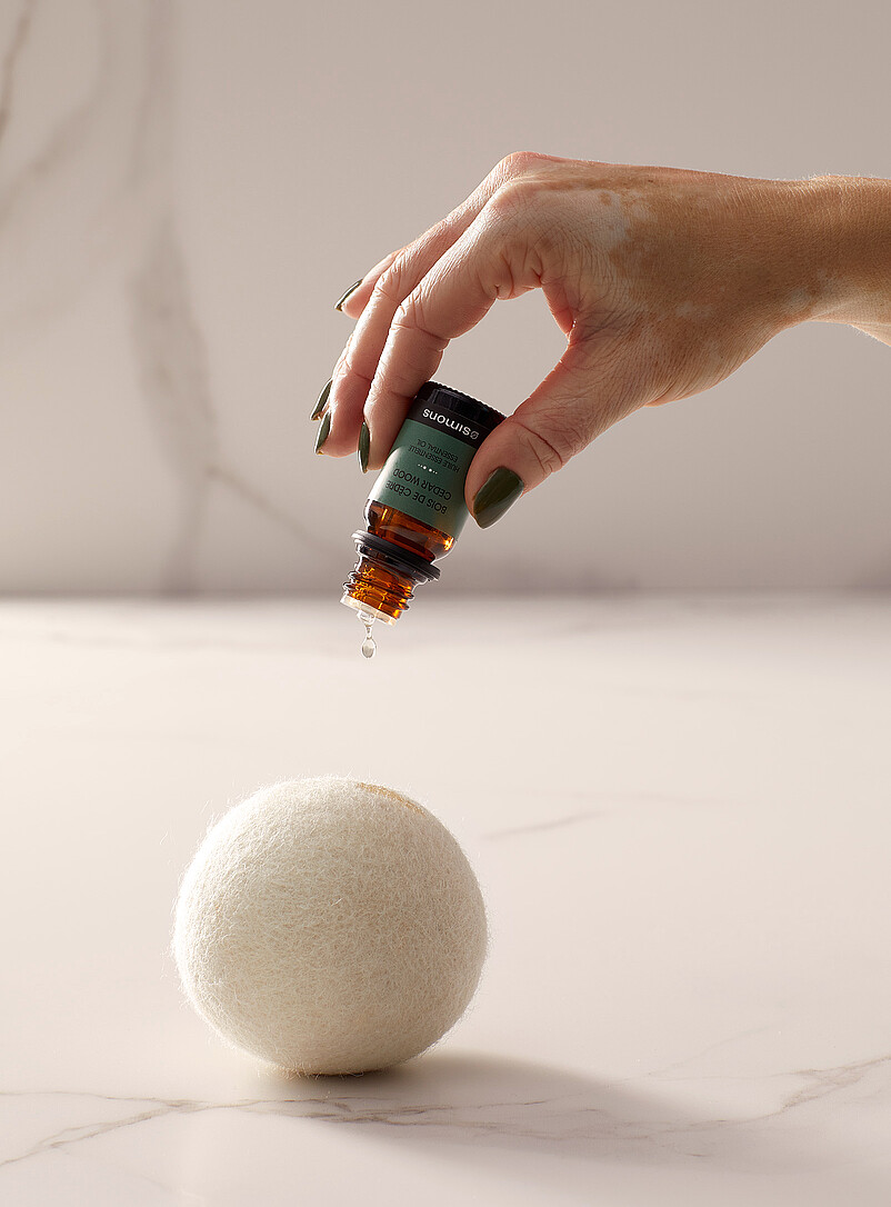 Simons Maison: Les balles de s&eacute;chage en laine naturelle Ensemble de 2 Blanc cass&eacute;