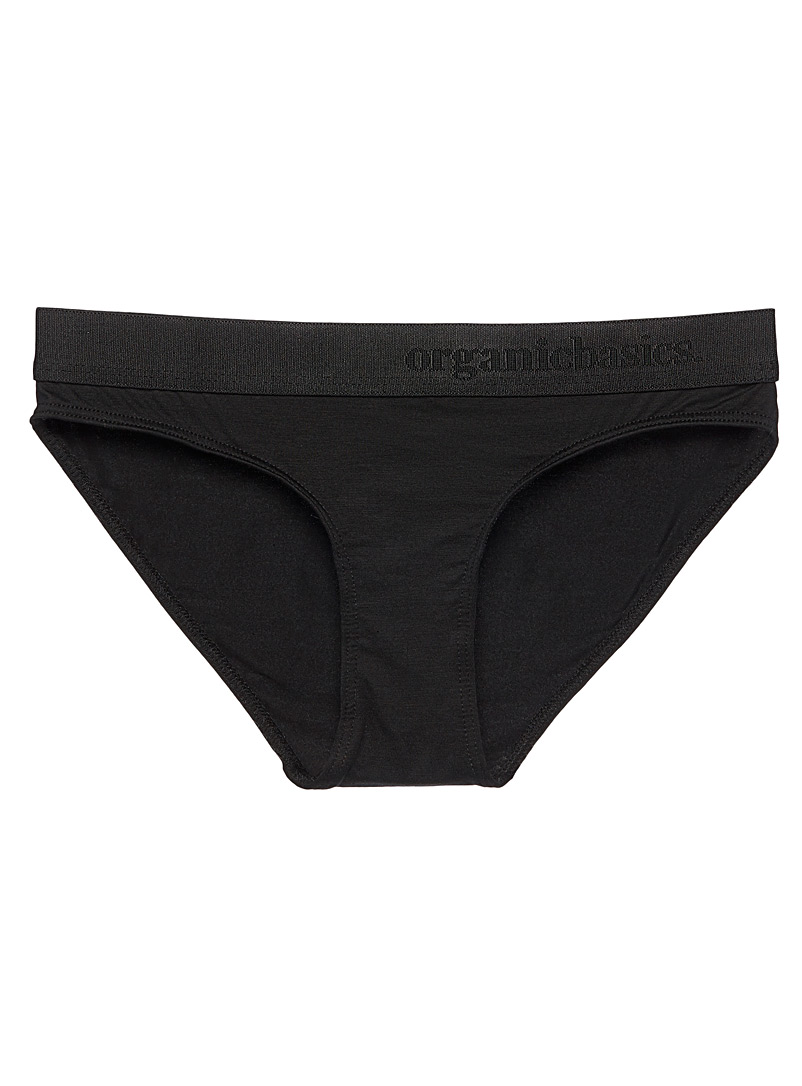 Organic Basics Black Essential Lyocell elastic band bikini panty for women