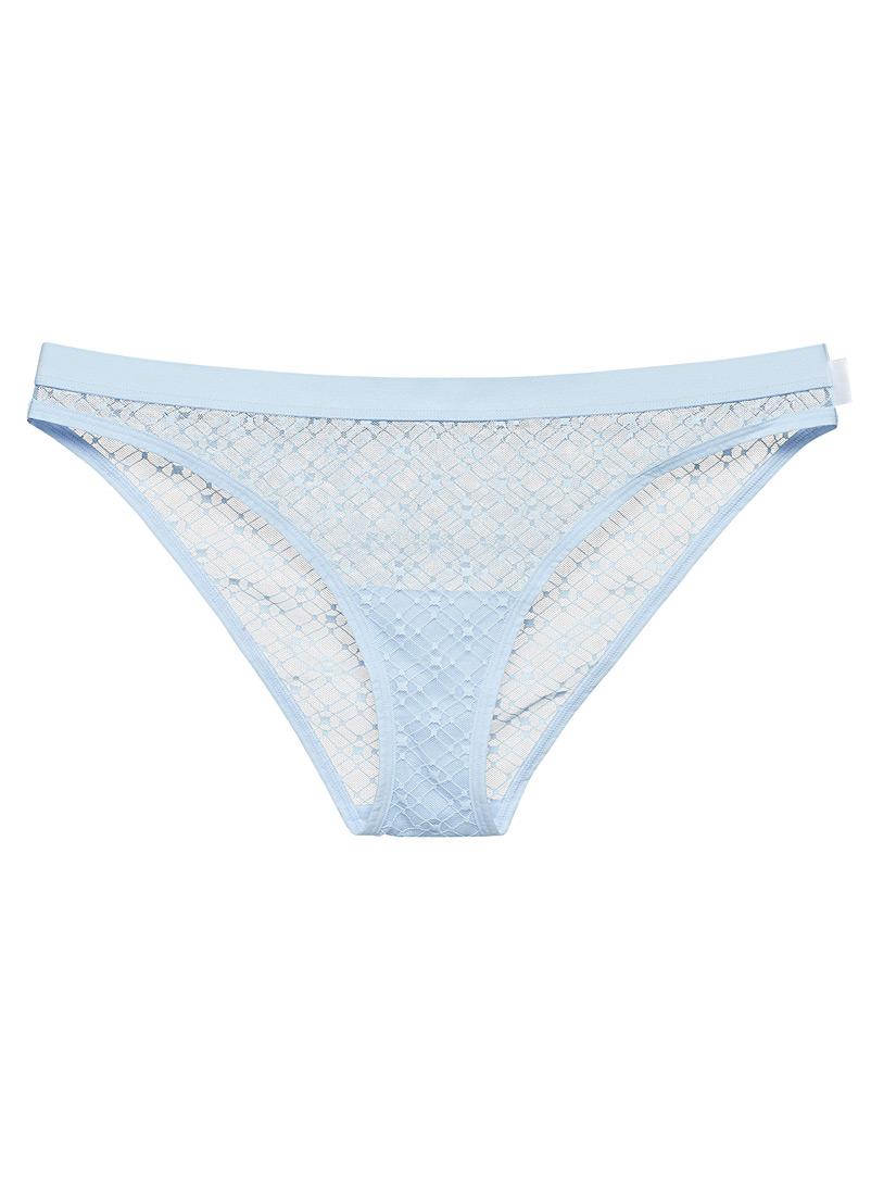 Les girls les boys Baby Blue Diamond mesh bikini panty for women