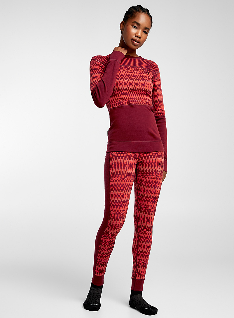 Kari Traa Red Silja merino thermal legging for women