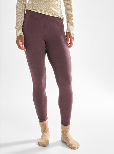 Kari Traa: Le legging thermique uni pur m&eacute;rinos Longueur : 28,5 po Bourgogne pour femme