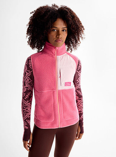 Kari Traa Pink Emma high-pile polar fleece vest for women