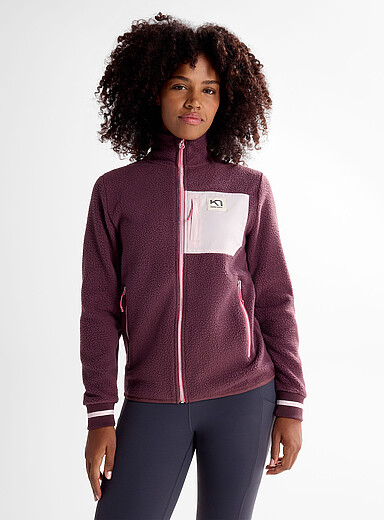 Kari Traa Burgundy Rothe high-pile fleece jacket for women