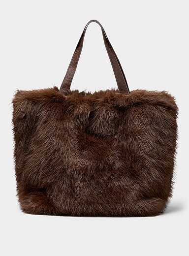 Malinna faux-fur tote bag