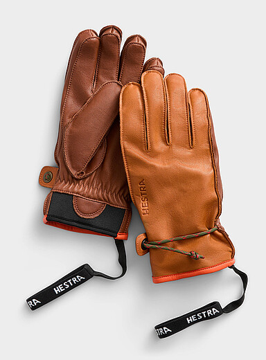 Hestra: Le gant en cuir bicolore Brun pour homme