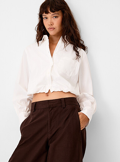 Cropped puffy shirt