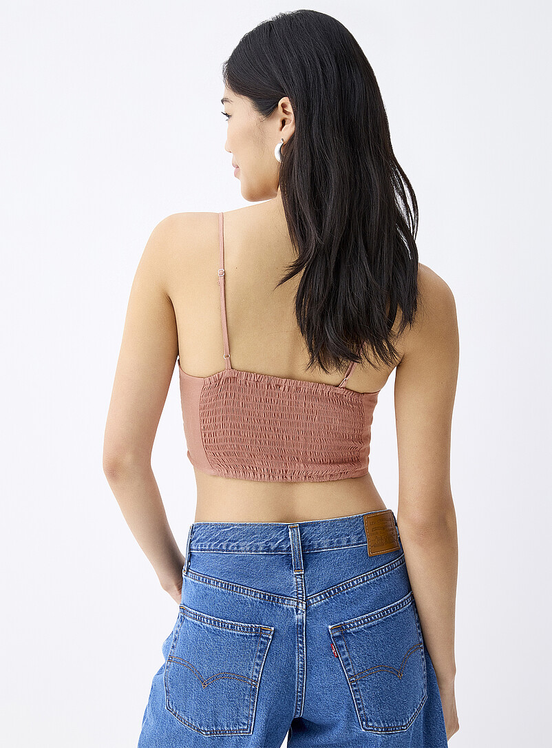 Twik Assorted brown  Floral crochet cami for women
