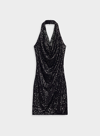 Twik: La minirobe licou paillettes  Noir pour femme