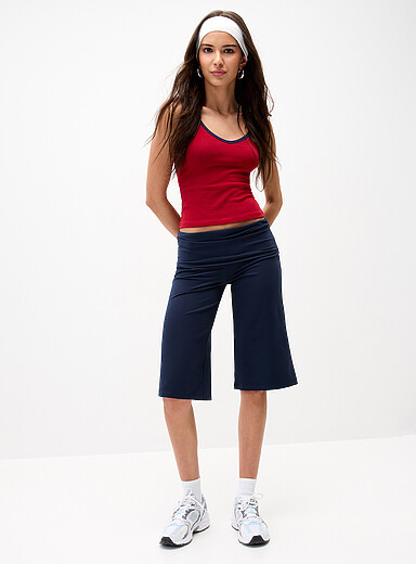 Twik: Le capri large taille repliable Bleu marine - Bleu nuit pour femme