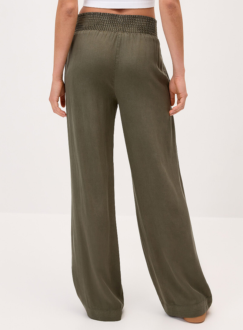 Twik Light blue Smocked waist wide-leg pant for women