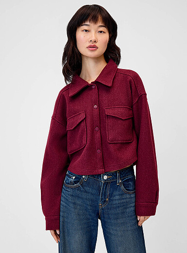 Flap pockets felted jacket