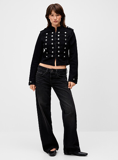 Twik Oxford Fitted denim officer jacket for women