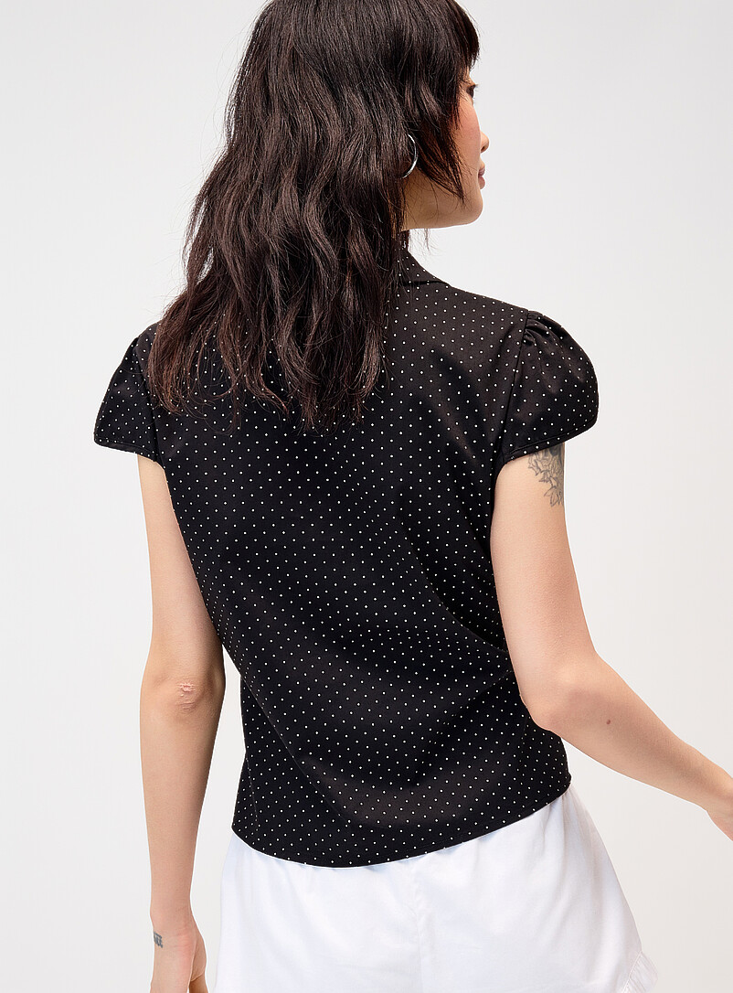 Polka dot cap sleeve shirt product image 2