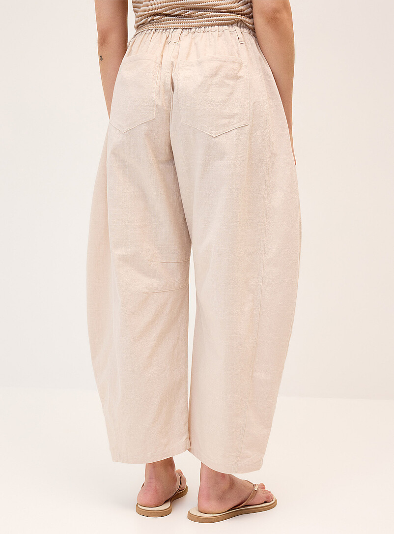 Twik: Le pantalon ballon pur coton Beige clair pour femme