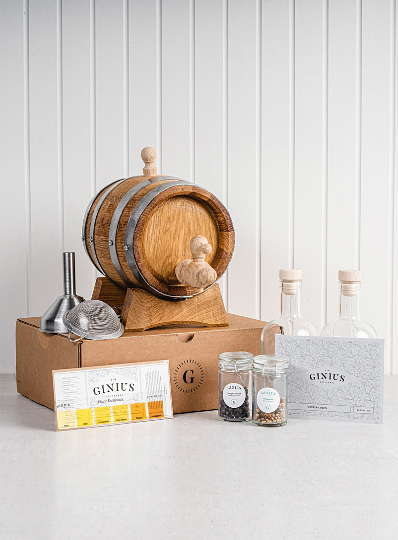 Ginius: L'ensemble barrique et aromates pour gin artisanal Wintergreen Assorti