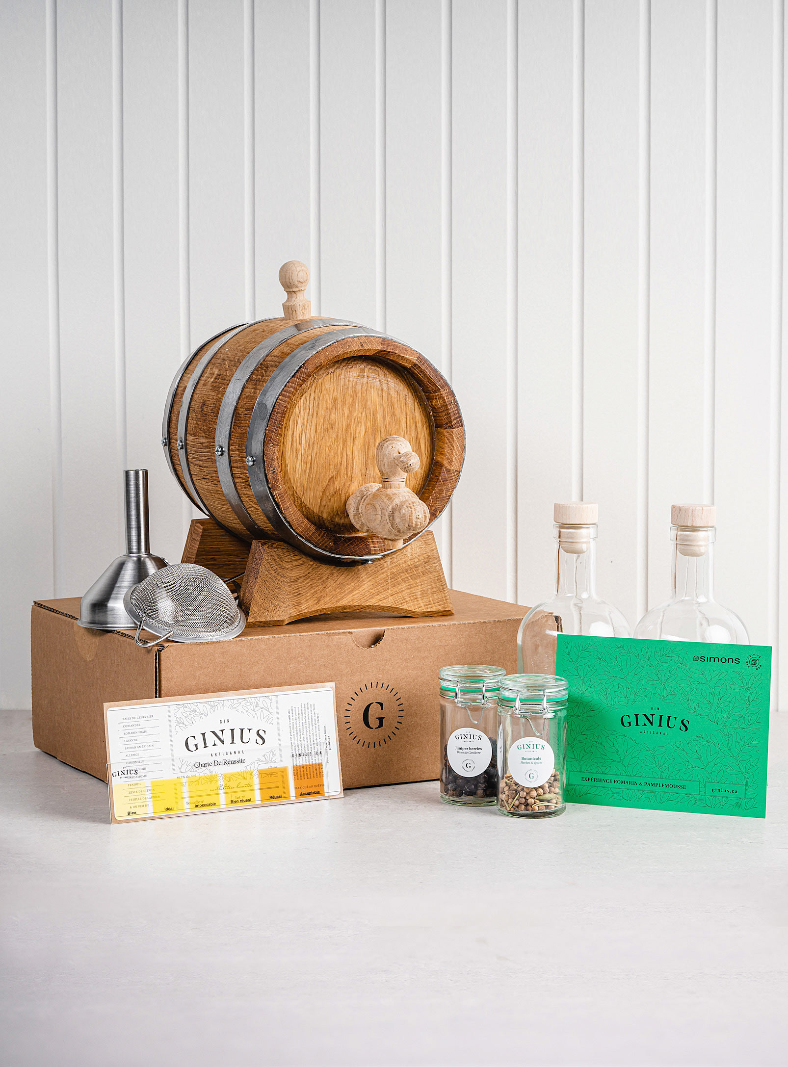 Ginius - L'ensemble barrique et aromates pour gin artisanal - Édition spéciale limitée