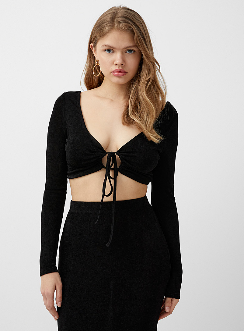 Twik Black Ring and cord bustier for women
