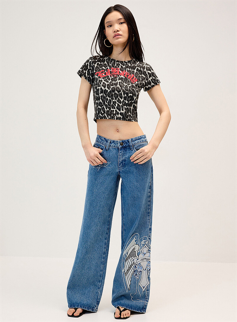 Red logo leopard print mini T-shirt product image 2