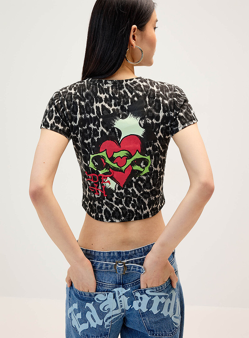 Red logo leopard print mini T-shirt product image 3